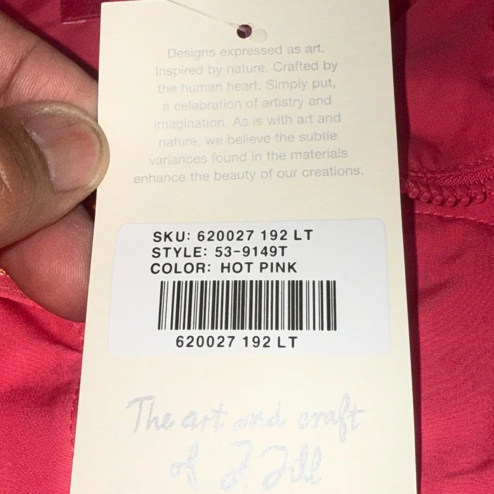 J.Jill Hot Pink Tall‎ Hooded Lightweight Snap Front Jacket Women's Size L